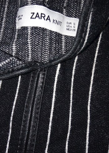 Siyah Çizgili V Yakalı Uzun Elbise - Görsel 3