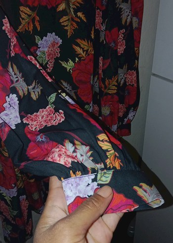 Çiçek Desenli Bohem Midi Elbise - Görsel 3