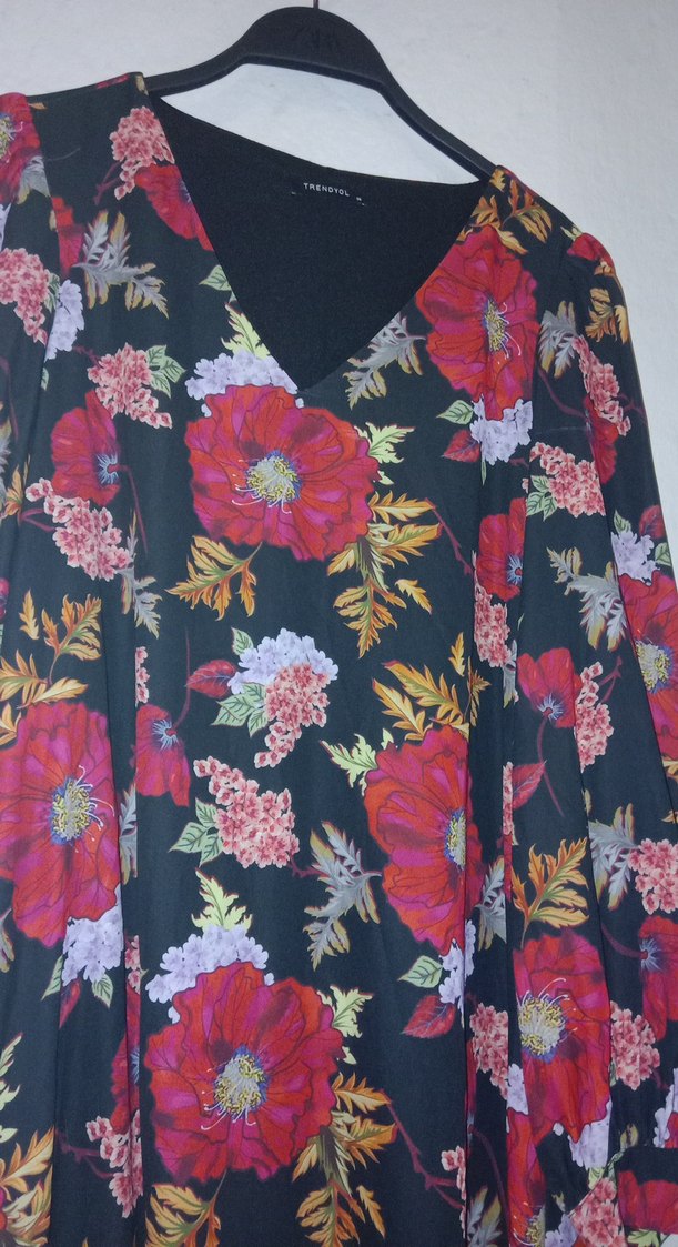 Çiçek Desenli Bohem Midi Elbise - Görsel 2