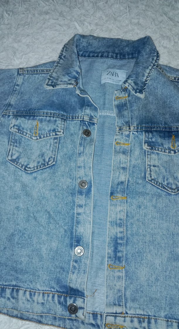 Düğmeli Mavi Kadın Kot Ceket - Görsel 3