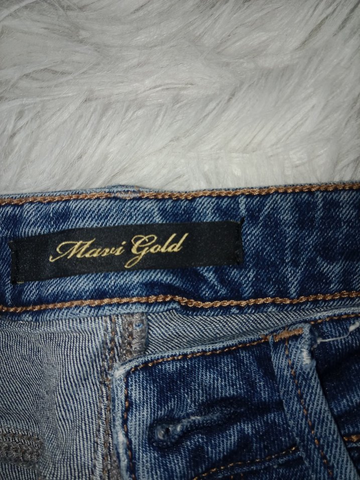 Kadın Gri Kot Pantolon, Regular Fit, Midi Boy - Görsel 3