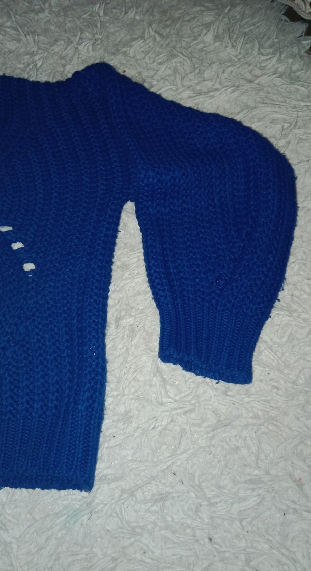 Mavi Boğazlı Örgü Kadın Kazak - Görsel 3