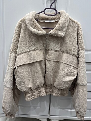 m Beden Krem bomber ceket