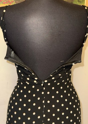 Puantiye Desenli Siyah Uzun Bohem Elbise - Görsel 3