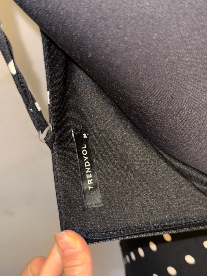 Puantiye Desenli Siyah Uzun Bohem Elbise - Görsel 4