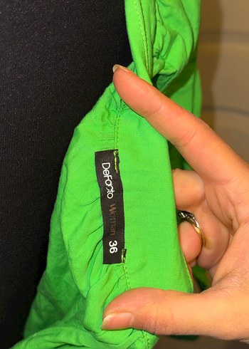 Yeşil Asimetrik Tek Kollu Mini Bohem Elbise - Görsel 3