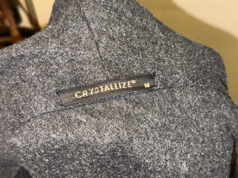 Gri Uzun Kesim Dökümlü Keten Hamile Kabanı - Görsel 3