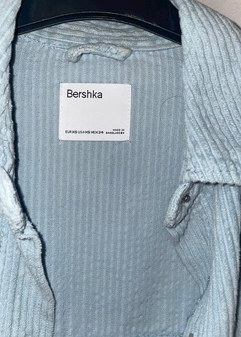xs Beden Düğmeli Mavi Denim Kadın Gömlek