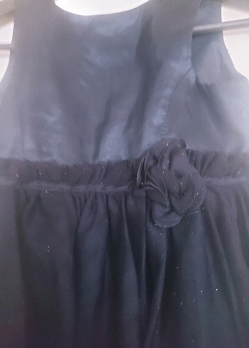 Kız Çocuk Siyah Fırfırlı Kolsuz Elbise - Görsel 3