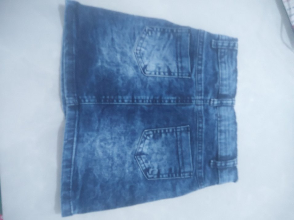 Nakışlı Boncuklu Mavi Kız Denim Etek - Görsel 2