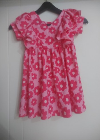 Renkli Çiçek Desenli Kız Elbisesi - Görsel 2