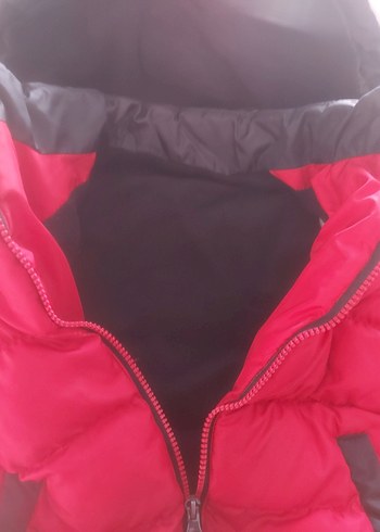 Erkek Çocuk Kırmızı siyah Fermuarlı Mont - Görsel 4