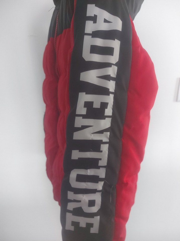 Erkek Çocuk Kırmızı siyah Fermuarlı Mont - Görsel 3