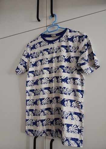 Erkek Mavi Baskılı Kısa Kollu Tişört - Görsel 3