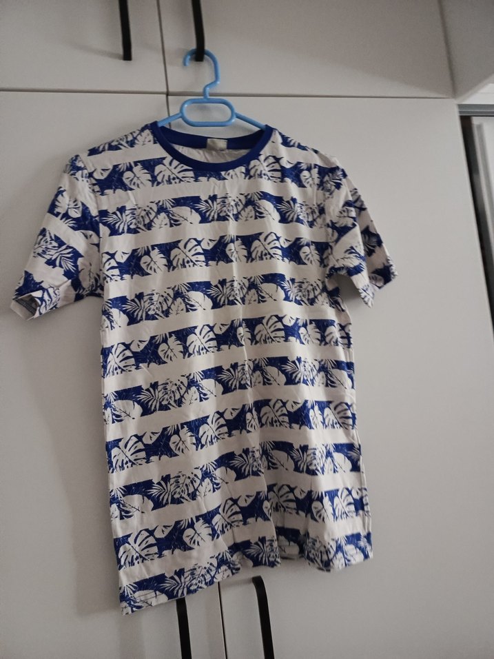 Erkek Mavi Baskılı Kısa Kollu Tişört - Görsel 2