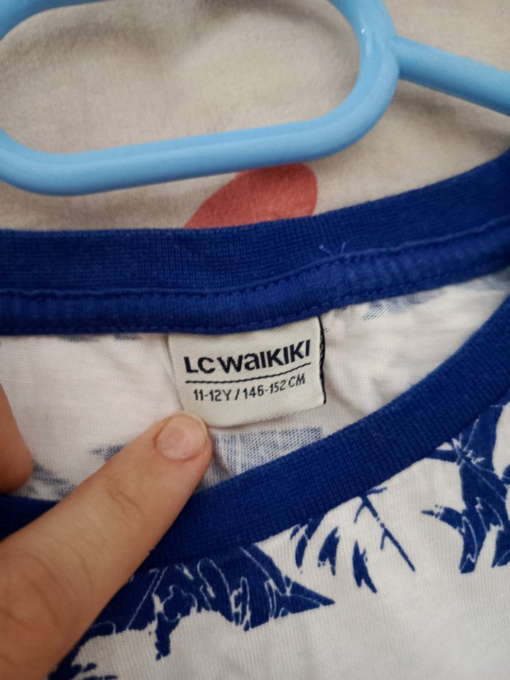 Erkek Mavi Baskılı Kısa Kollu Tişört - Görsel 4