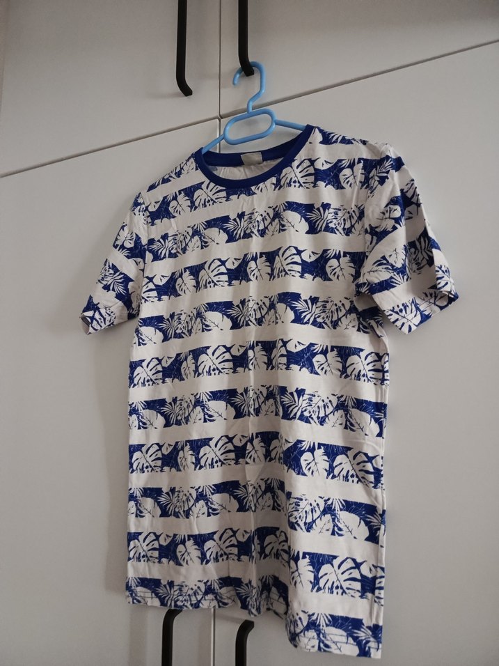 Erkek Mavi Baskılı Kısa Kollu Tişört - Görsel 3