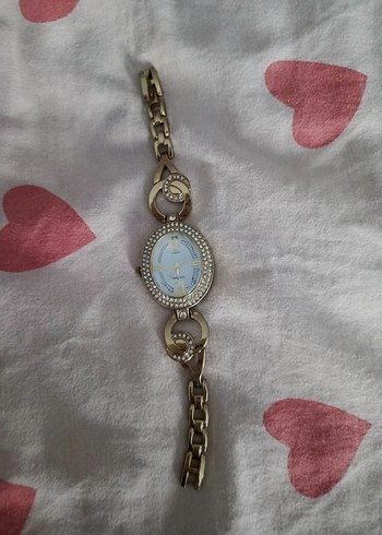 Zincir Detaylı Parlak Altın Kadın Saati - Görsel 2