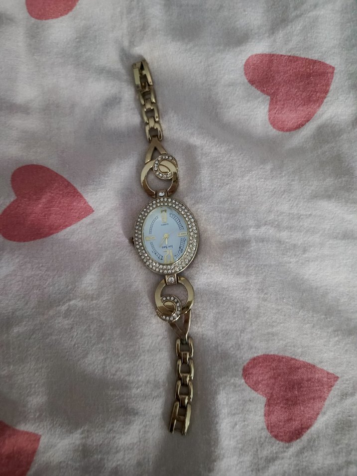 Zincir Detaylı Parlak Altın Kadın Saati - Görsel 2