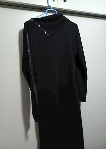 Uzun Kollu Siyah Straplez Uzun Elbise - Görsel 5