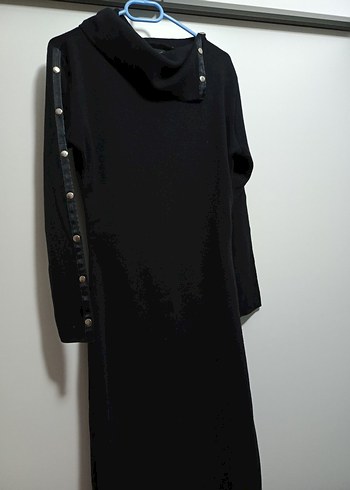 Uzun Kollu Siyah Straplez Uzun Elbise - Görsel 4