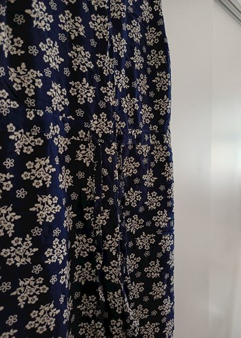 Mavi Çiçek Desenli Kadın Tulum - Görsel 3