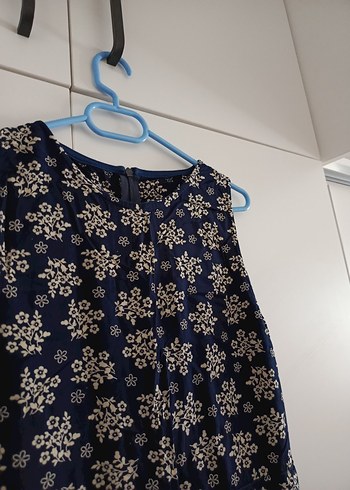 Mavi Çiçek Desenli Kadın Tulum - Görsel 4