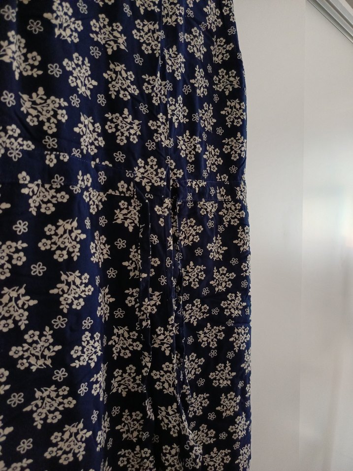 Mavi Çiçek Desenli Kadın Tulum - Görsel 3