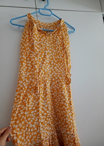 Sarı Midi elbise - Görsel 4