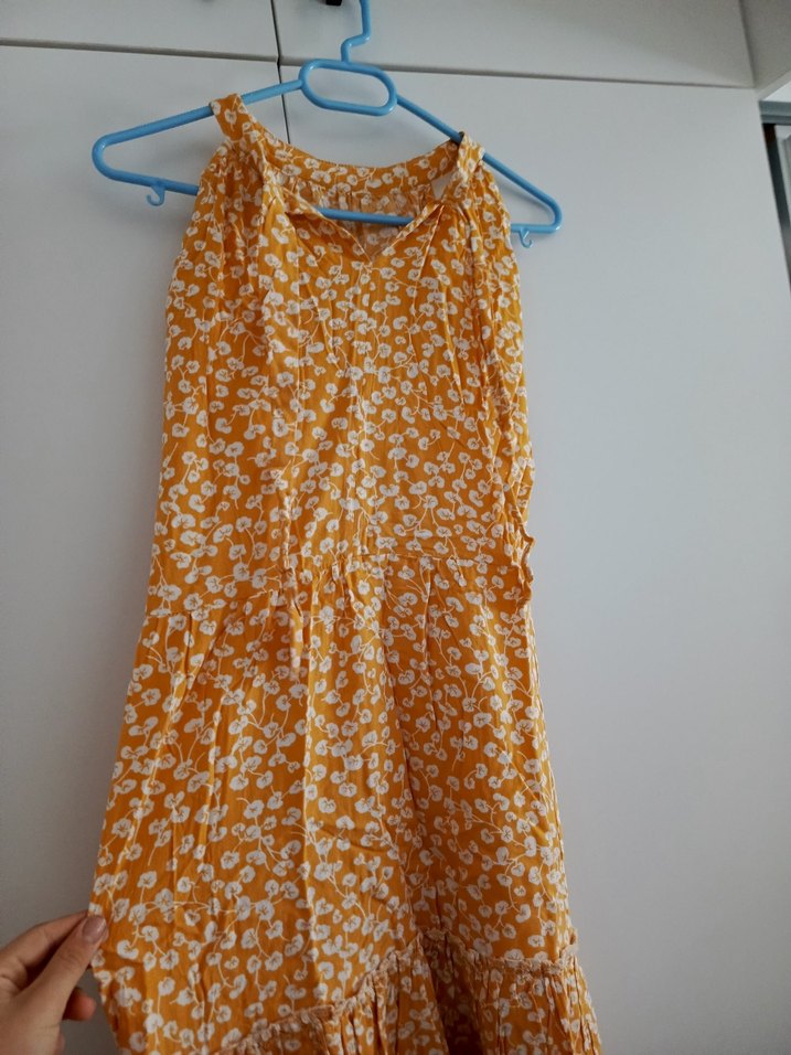 Sarı Midi elbise - Görsel 4