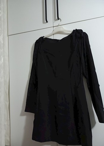 Uzun Kollu Siyah midi elbise - Görsel 2