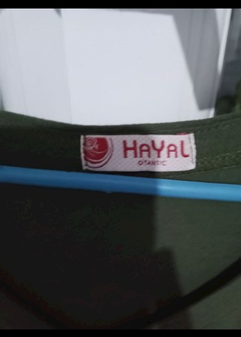 Haki V Yakalı Keten  Elbise - Görsel 3