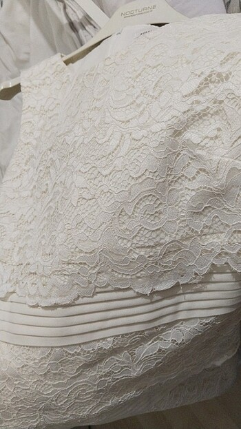 Dantelli midi boy abiye elbise  kırık beyaz krem rengi tonu - Görsel 13