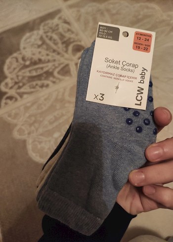 Erkek Çocuk Gri Kaydırmaz Soket Çorap 3'lü - Görsel 2