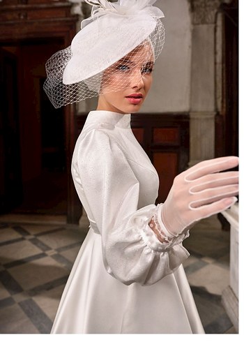 Drapeli Beyaz Kadın Abiye - Modern Klasik - Görsel 3