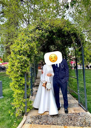 Drapeli Beyaz Kadın Abiye - Modern Klasik - Görsel 5