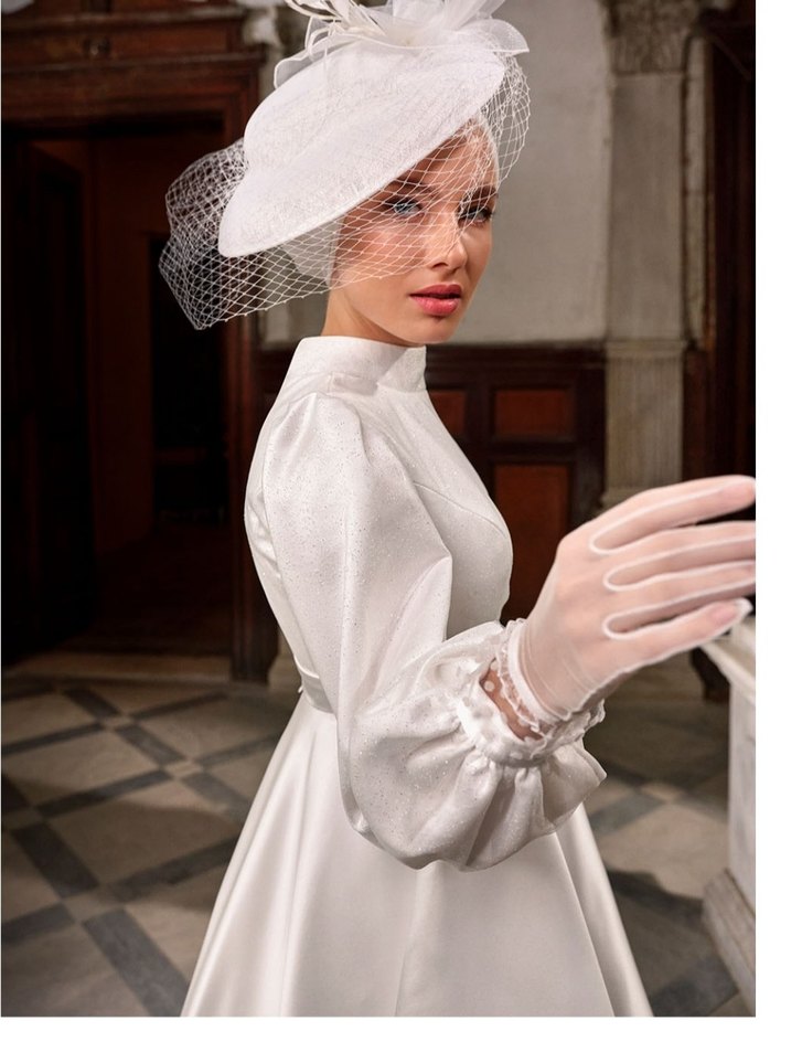 Drapeli Beyaz Kadın Abiye - Modern Klasik - Görsel 3