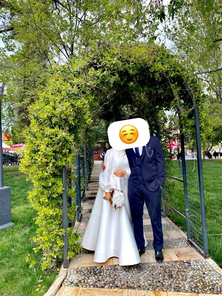 Drapeli Beyaz Kadın Abiye - Modern Klasik - Görsel 5