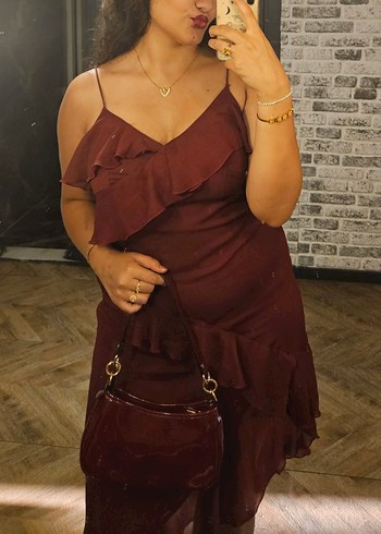 LC Waikiki bordo elbise