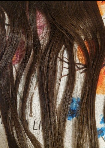 gerçek saç doğal saç postiş çıtçıt saç - Görsel 2