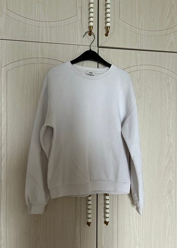 Beyaz Basic Kadın Sweatshirt