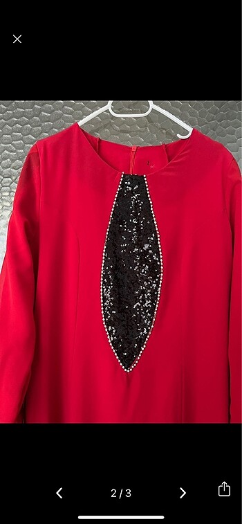 Kırmızı balık abiye - Görsel 2