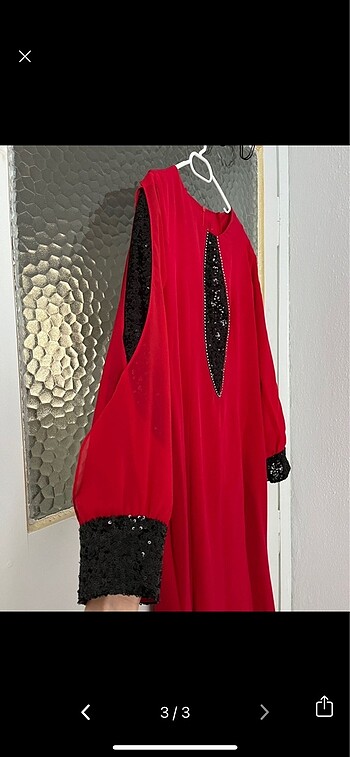 Kırmızı balık abiye - Görsel 3