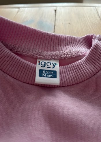 Bebek Kız Pembe Baskılı Uzun Kollu Şardonlu Takım 6-9 ay - Görsel 3