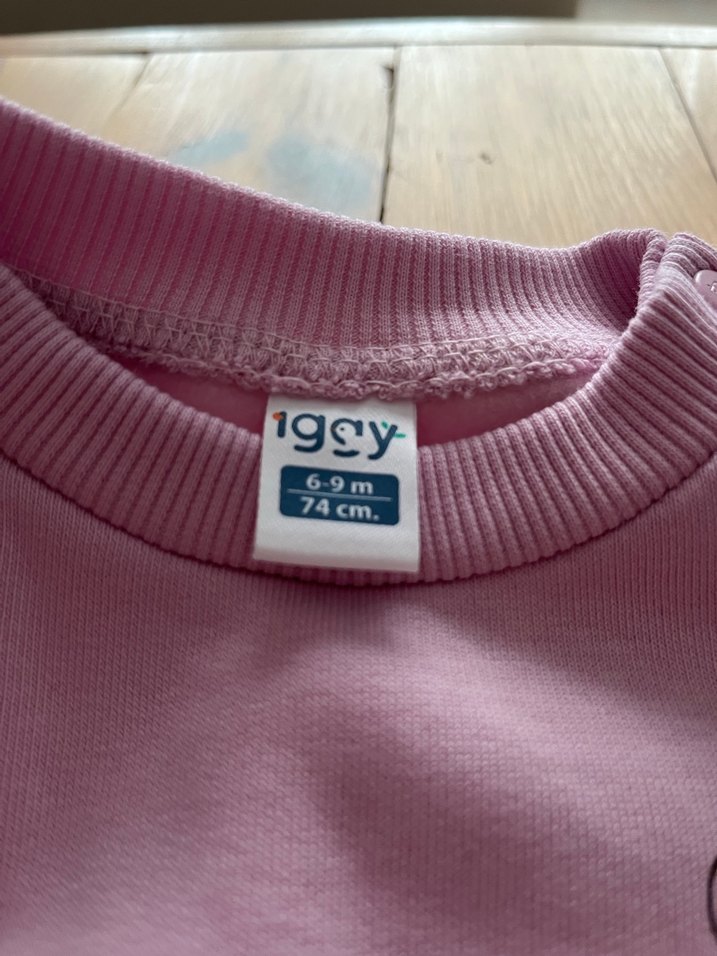 Bebek Kız Pembe Baskılı Uzun Kollu Şardonlu Takım 6-9 ay - Görsel 3