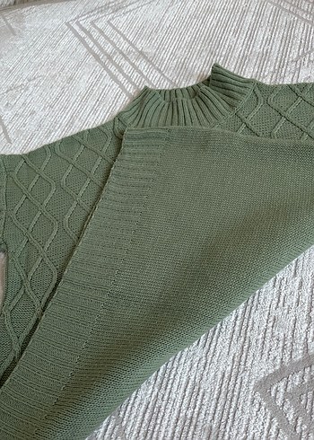 Yeşil Boğazlı Triko Kazak - Görsel 5