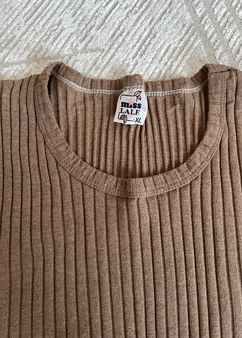 Kahverengi Kadın Fitilli Triko Uzun Kollu Kazak - Görsel 2