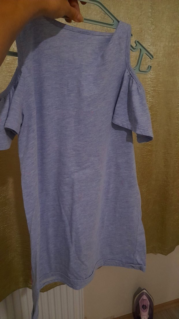 çocuk fırfırlı penye elbise - Görsel 3