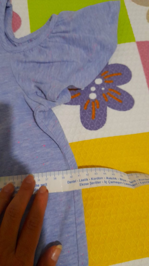 çocuk fırfırlı penye elbise - Görsel 4