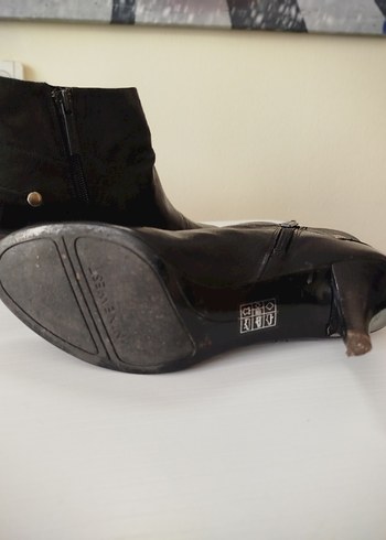 Siyah Deri Stiletto Topuklu Kadın Bot - Görsel 6